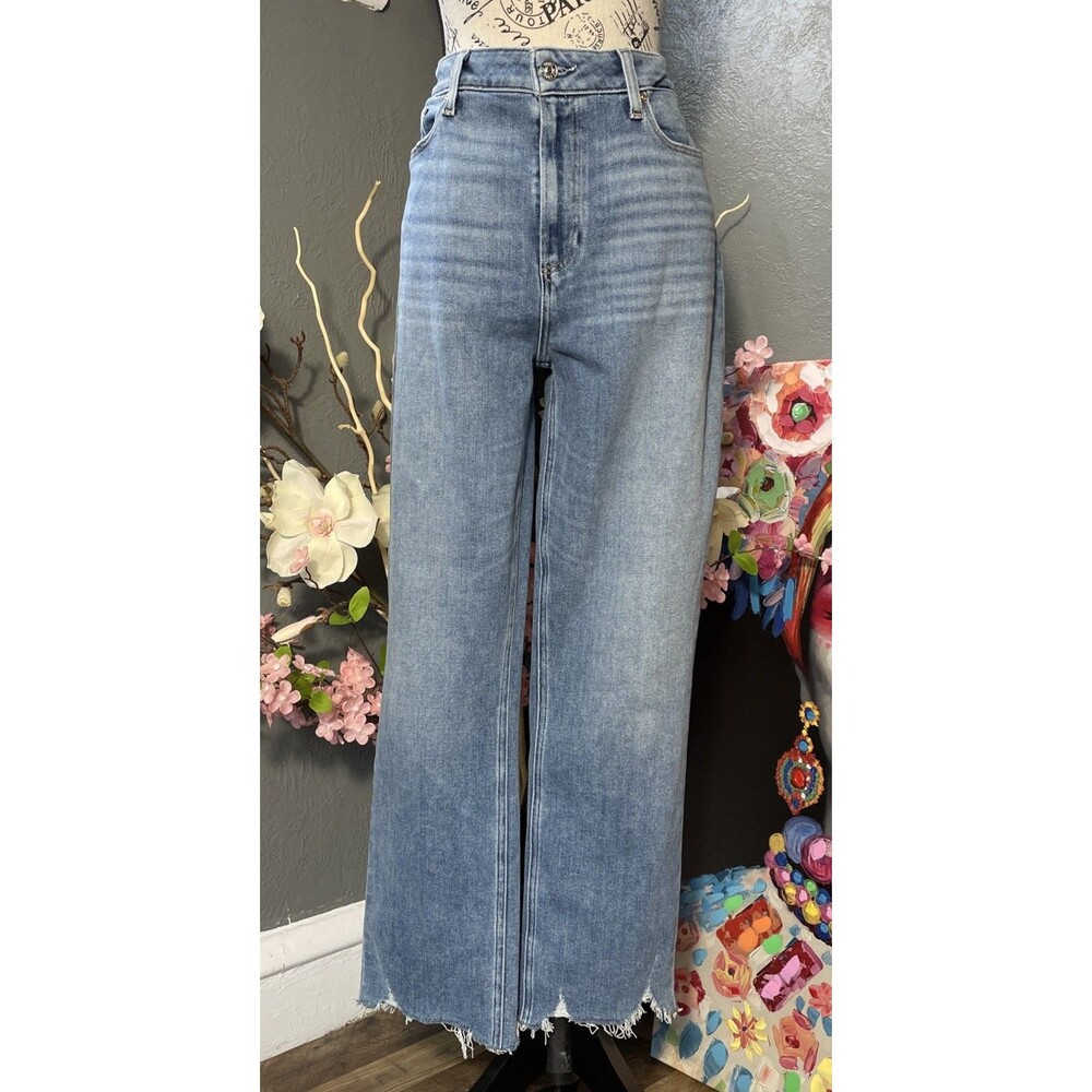 Paige Cindy Jeans Mel Destroyed Hem Ankle Straight Leg Womens Size 32, 28 Inseam